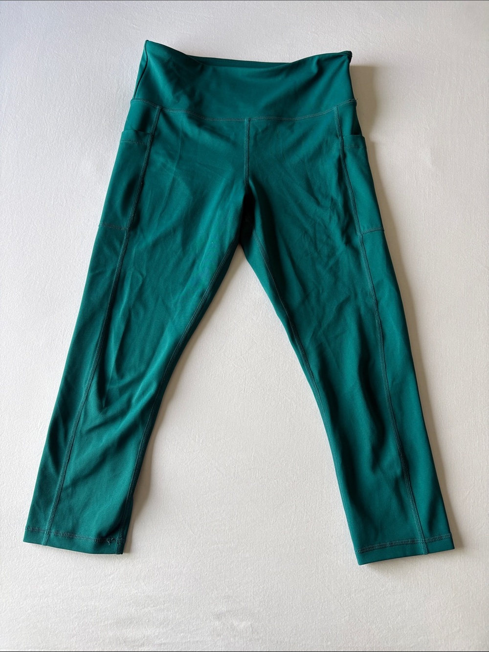 High-Waist Teal Cropped Active Leggings